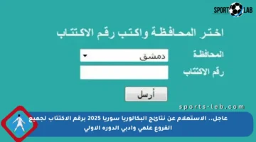 عاجل.. الاستعلام عن نتائج البكالوريا سوريا 2025 برقم الاكتتاب لجميع الفروع علمي وأدبي الدورة الأولى